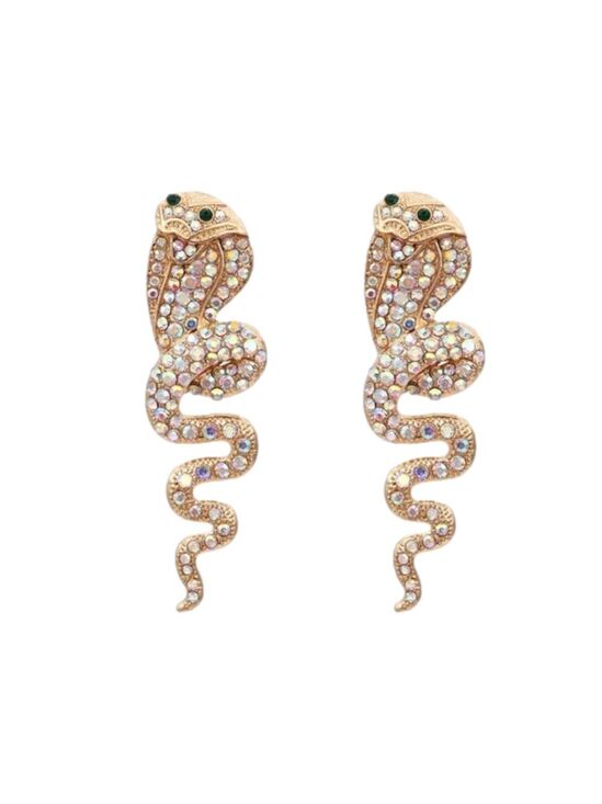 Betsey Johnson Jewelry - Betsey Johnson Cobra Rhinestone Stud Earrings Gold
